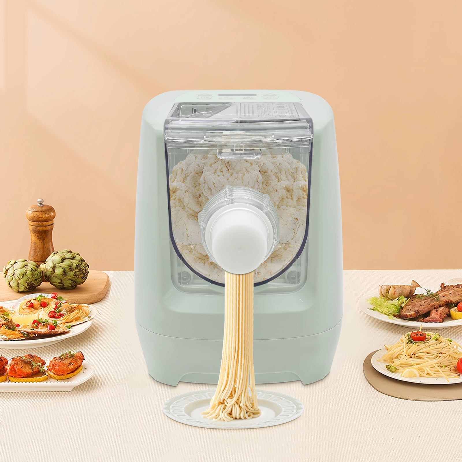 Electric Pasta Maker Machine - 260W Automatic Noodle Maker with 13 Pasta Shapes for Home Kitchen | Perfect for Italian Cuisine, Family Dinners & Restaurant-Style Pasta Making