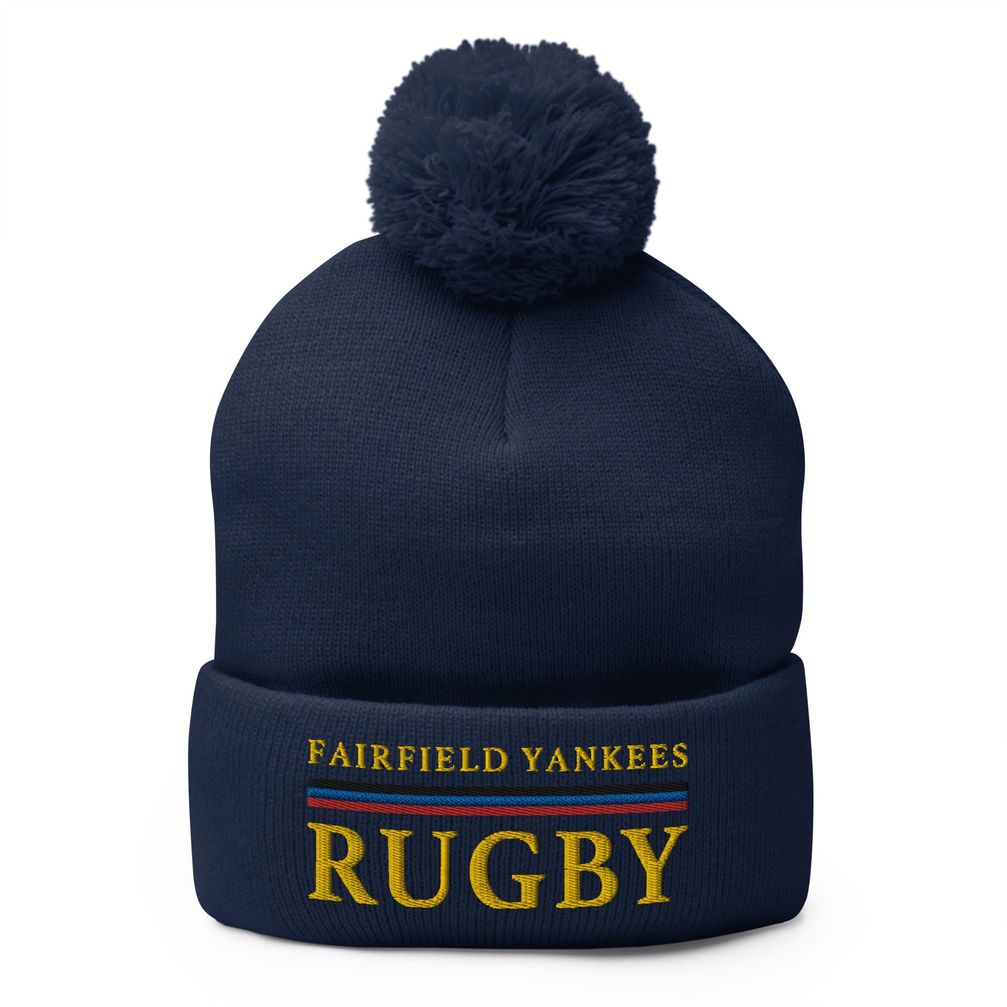 Fairfield Yankees RFC Pom Beanie - Winter Knit Hat for Men & Women - Cozy & Warm Team Logo Beanie for Football Fans - Perfect for Cold Weather, Outdoor Sports & Game Day