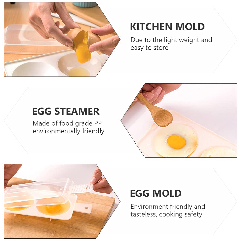 DOITOOL 3-Piece Microwave Egg Steamer Set - BPA-Free Egg Poacher & Cooker for Perfect Boiled & Poached Eggs - Kitchen Tools & Accessories for Quick Breakfast, Meal Prep & Healthy Cooking
