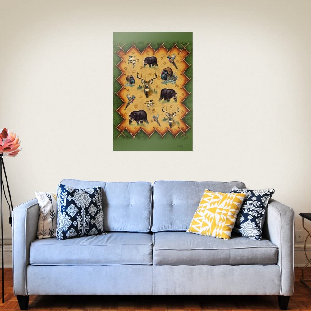 Deer Duck Pheasant Elk Bear Turkey Hunting Wall Art - Premium Wildlife Game Hunter Poster for Home & Cabin Decor | Perfect for Man Cave, Hunting Lodge & Outdoor Enthusiast Gifts