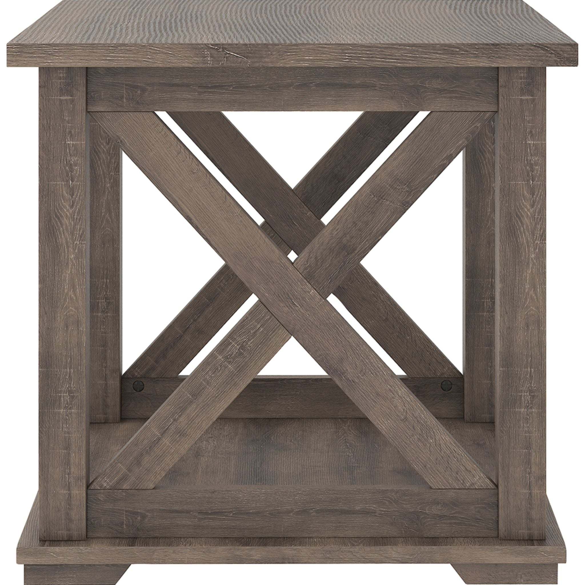 Arlenbry Modern End Table - Gray Nightstand for Living Room, Bedroom & Office - Small Side Table with Sturdy Metal Frame & Wooden Top - Perfect for Coffee, Books & Decor