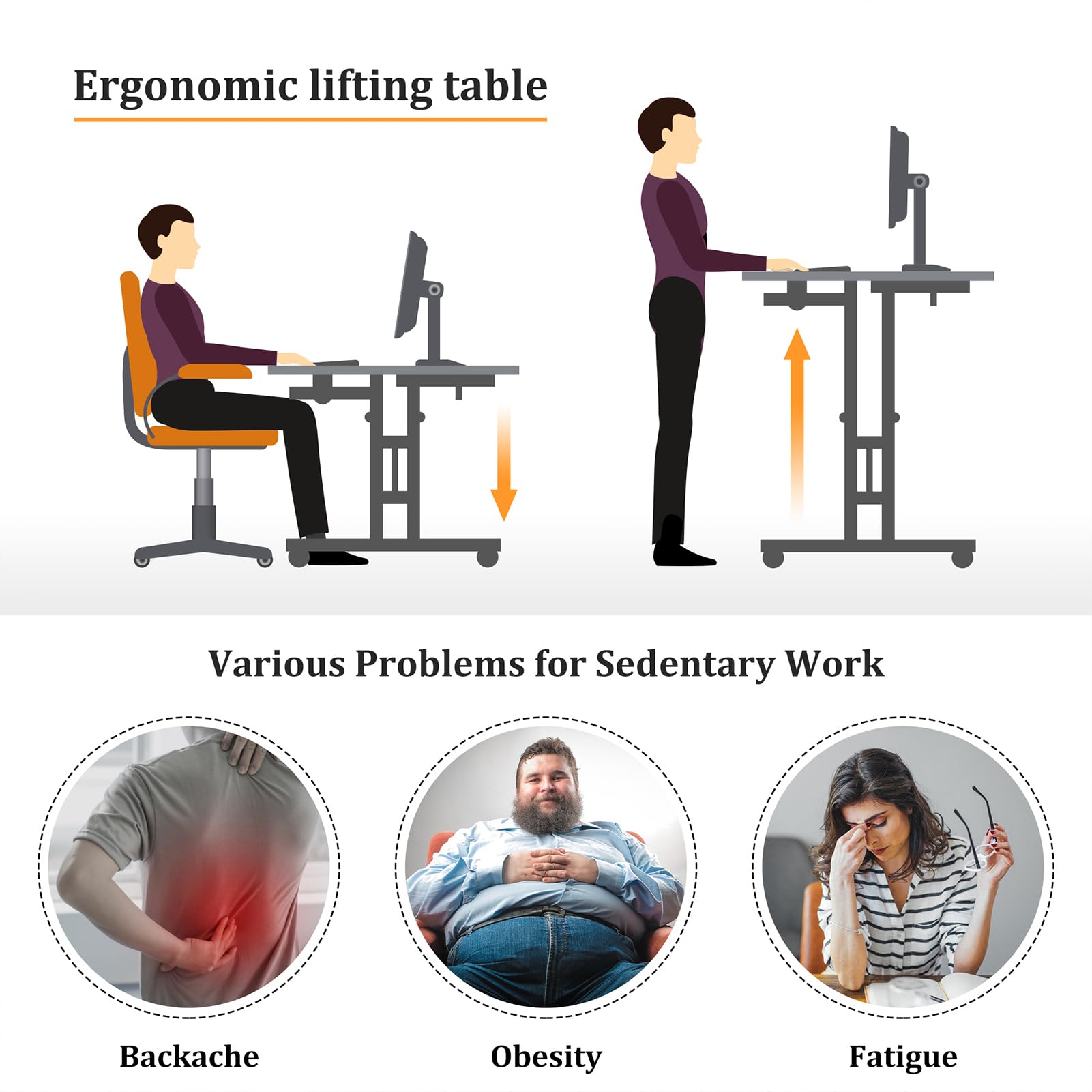 Adjustable Height Mobile Standing Desk with Wheels - Portable Rolling Computer Desk for Home & Office - Perfect for Walking Pads, Workspaces & Small Areas
