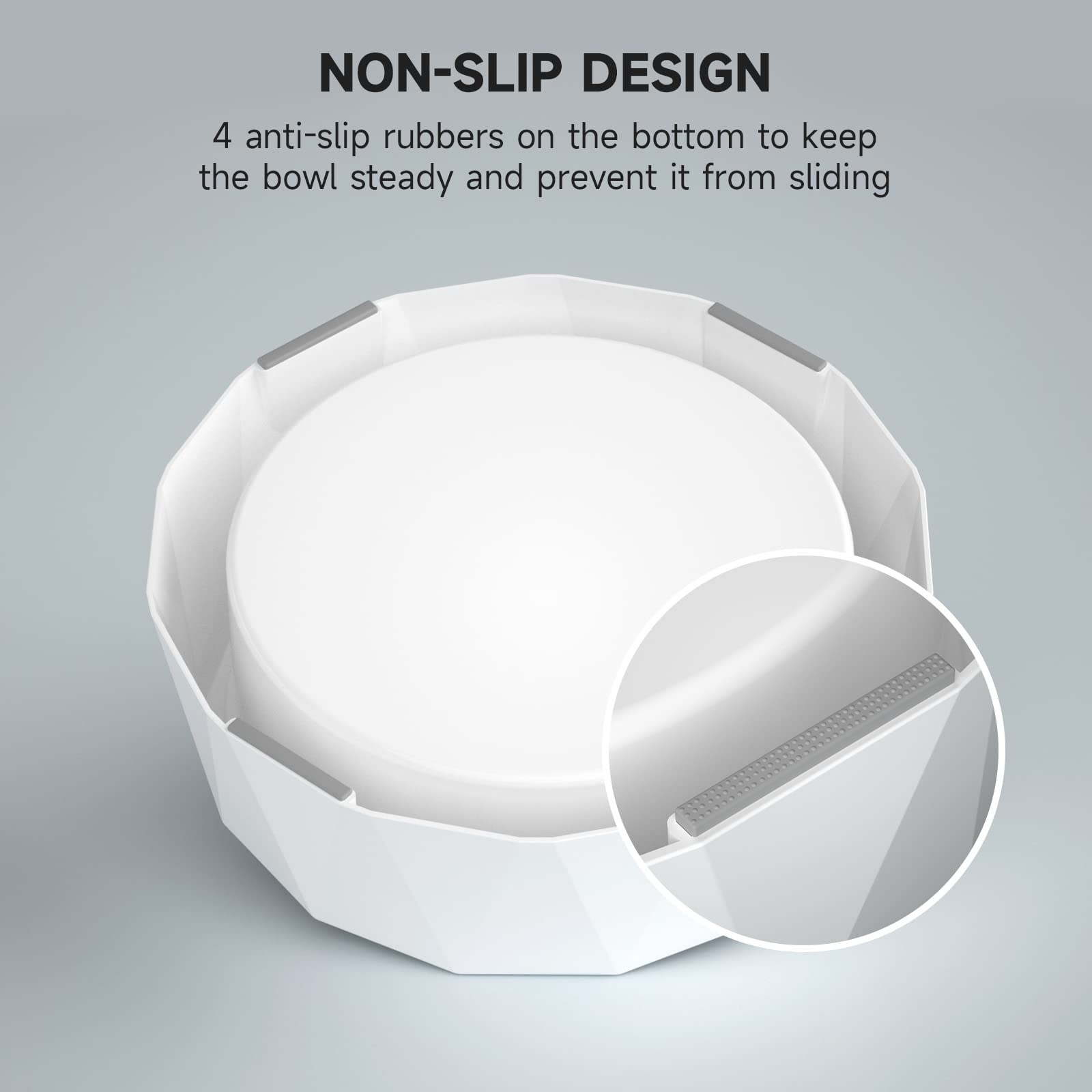 No Spill Slow Feeder Pet Water Bowl - 70oz/2L Large Capacity Drip-Free Dog & Cat Bowl with Filter, Grey - Perfect for Travel, Home & Outdoor Use