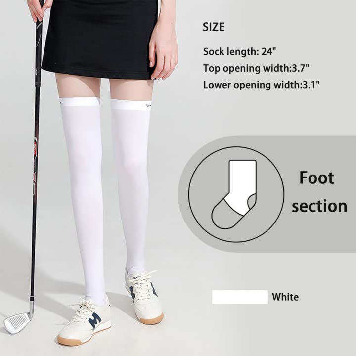 UPF 50+ Golf Socks for Women & Men - Breathable Cool Summer Sun Protection Thigh High Socks - Perfect for Golf, School, Daily Wear & Cosplay - Stay Cool & Protected in Hot Weather