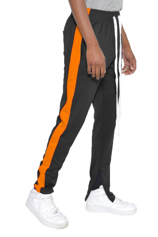 Men's Single Stripe Track Pants - Comfortable Athletic Joggers for Running, Gym & Casual Wear | Lightweight Breathable Workout Pants