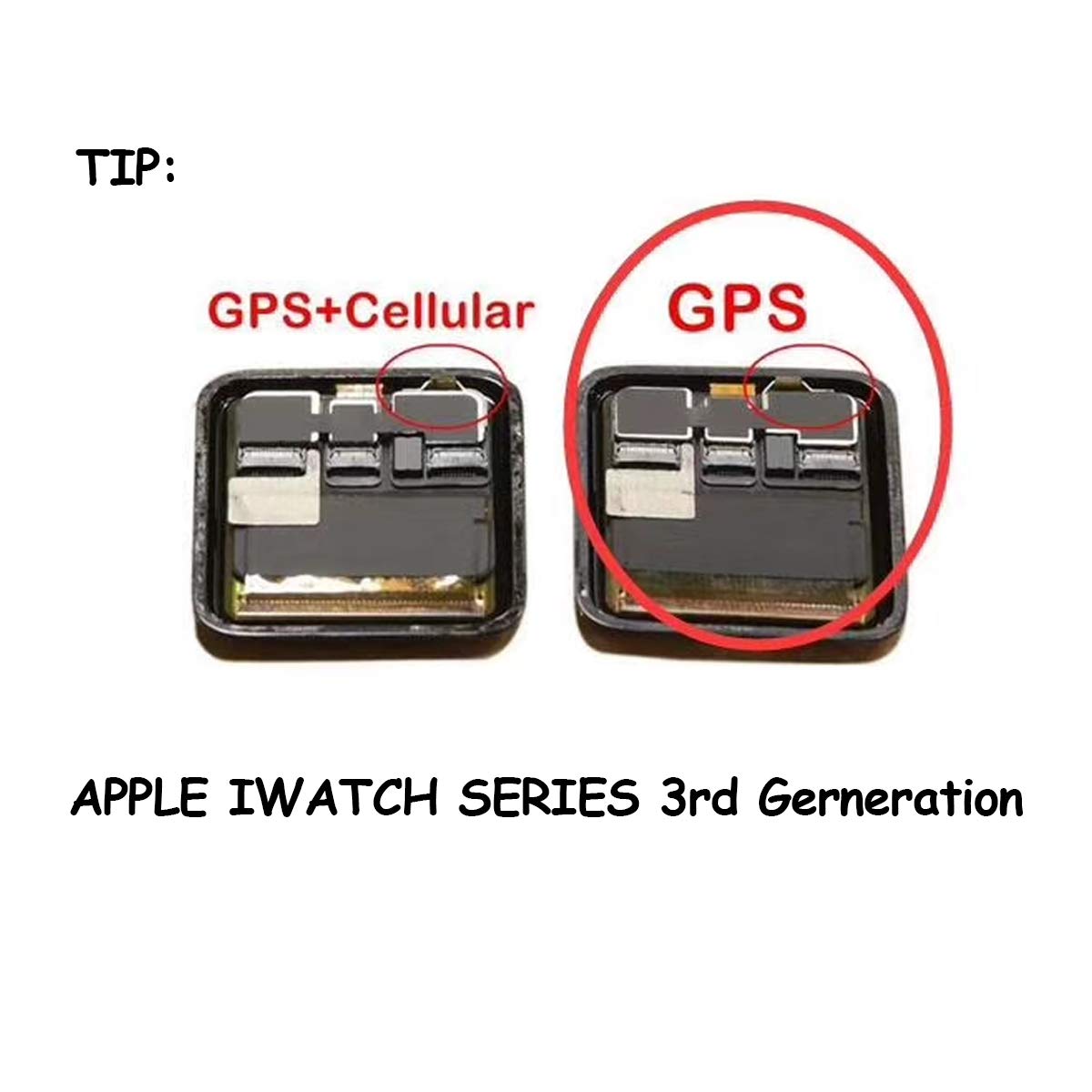 Apple Watch Series 3 42mm OLED Display Replacement (A1861/A1891/A1892) - Compatible with Cellular+GPS Models - LCD Screen Digitizer Assembly Tools for DIY Repair | Perfect for Watch Screen Replacement & Home Fixing Projects