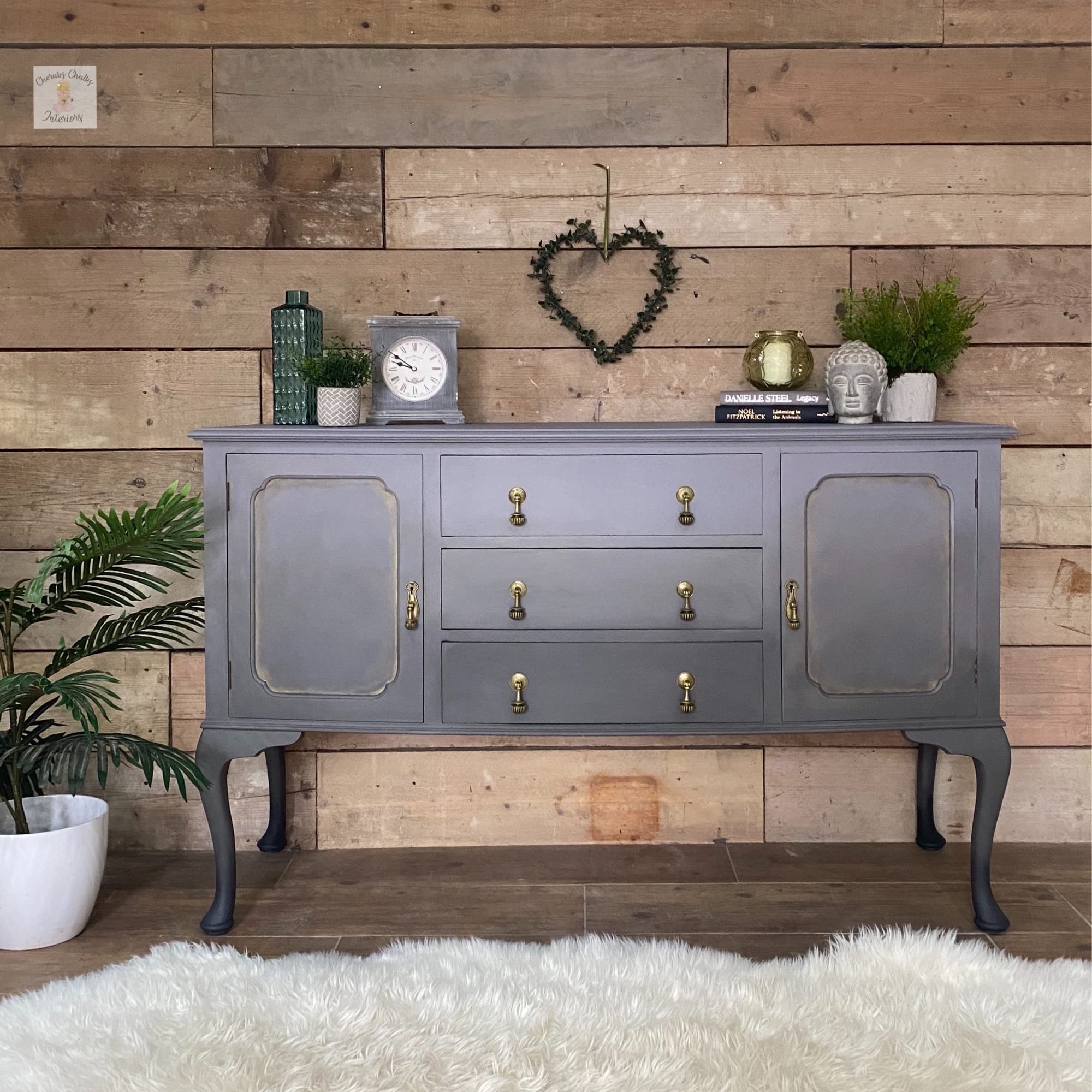 Dixie Belle Chalk Mineral Paint - Mason Dixon Gray (16oz) | Matte Charcoal Gray Furniture Paint for DIY Projects | Perfect for Upcycling Tables, Chairs & Home Decor