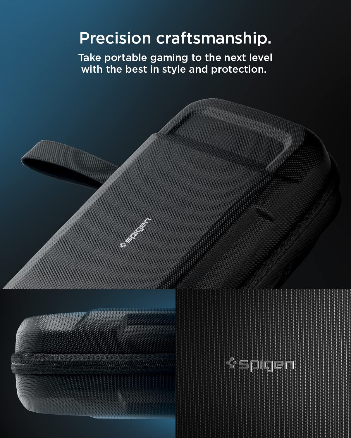 Spigen Rugged Armor Pro Case for Steam Deck LCD/OLED - Travel Protection with Accessory Pockets & Charger Storage - Perfect for Gaming On-The-Go