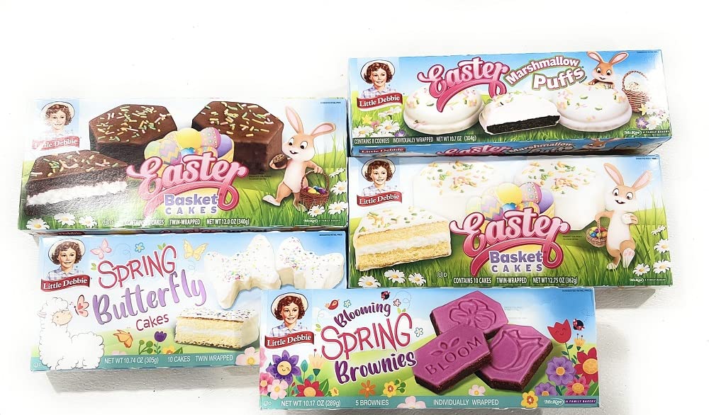 Little Debbie Easter Snack Cakes Variety Pack - 5 Boxes of Assorted Flavors | Easter Basket Stuffers, Party Treats & Holiday Snacks