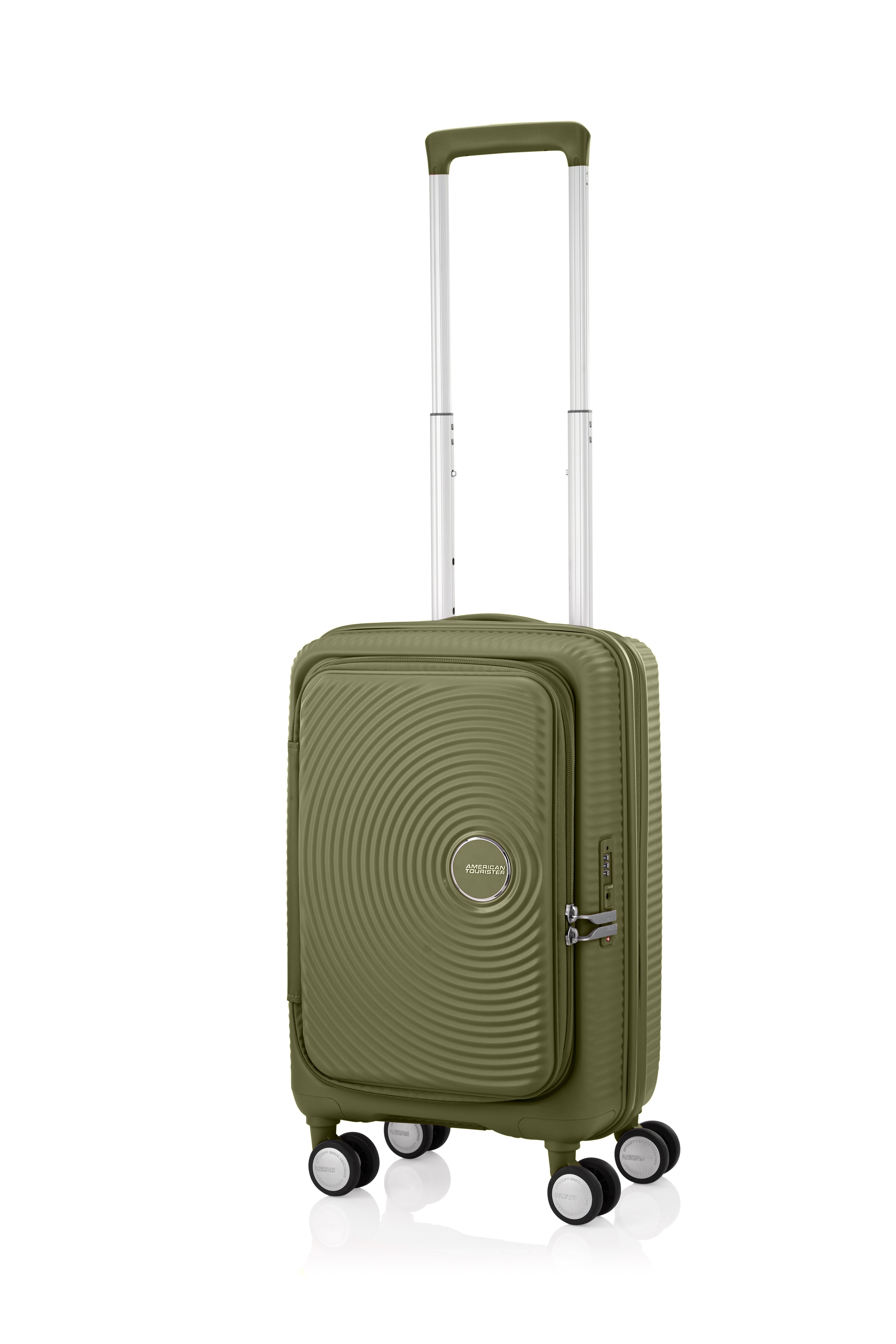 American Tourister Curio 55cm Book Opening Luggage - Khaki | Perfect for Business Trips & Weekend Getaways
