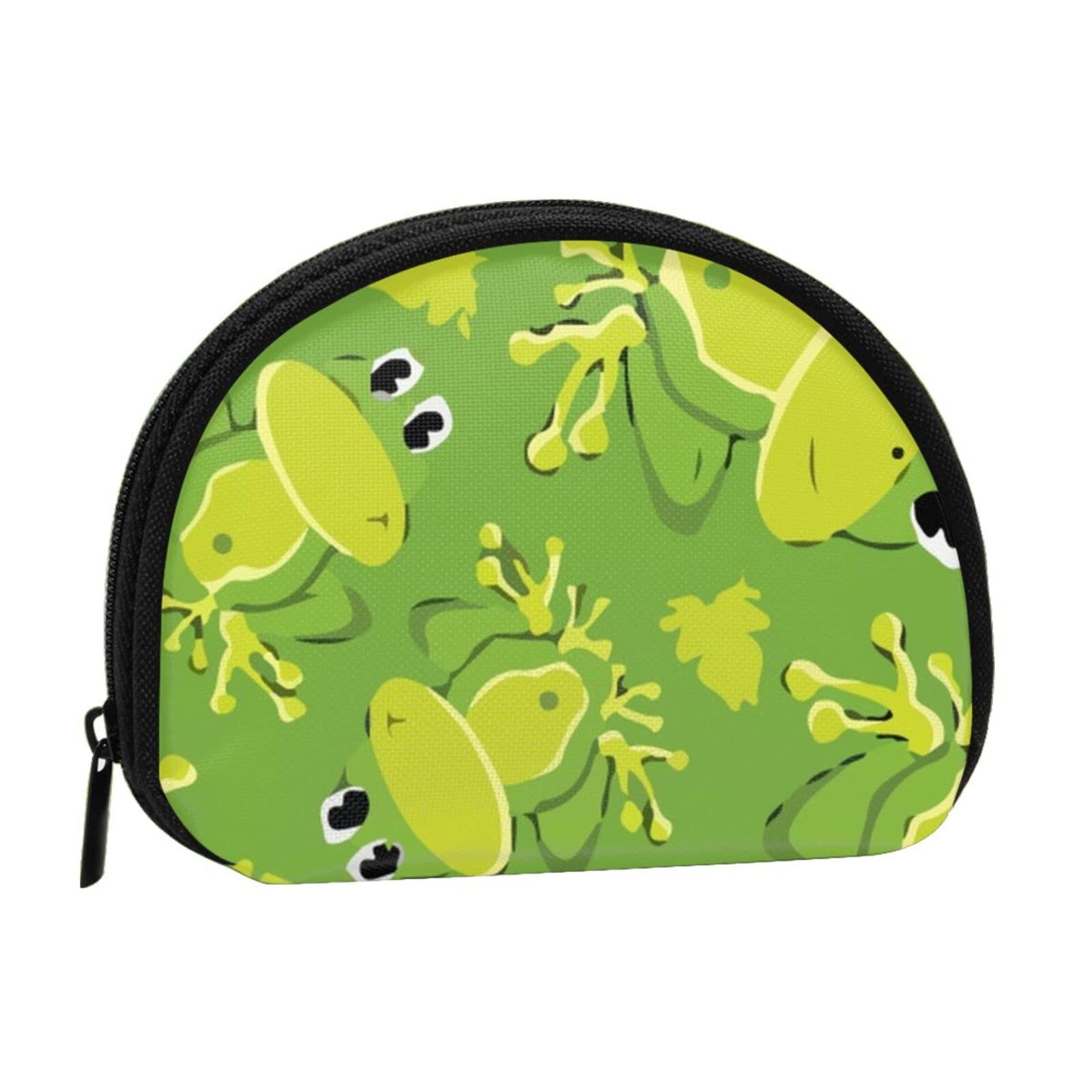 Fashion Frog Pattern Coin Purse - Small Zipper Wallet for Cash, Coins & Cards - Cute Cosmetic Bag & Phone Case Organizer - Perfect for Everyday Use, Travel & Gift Giving