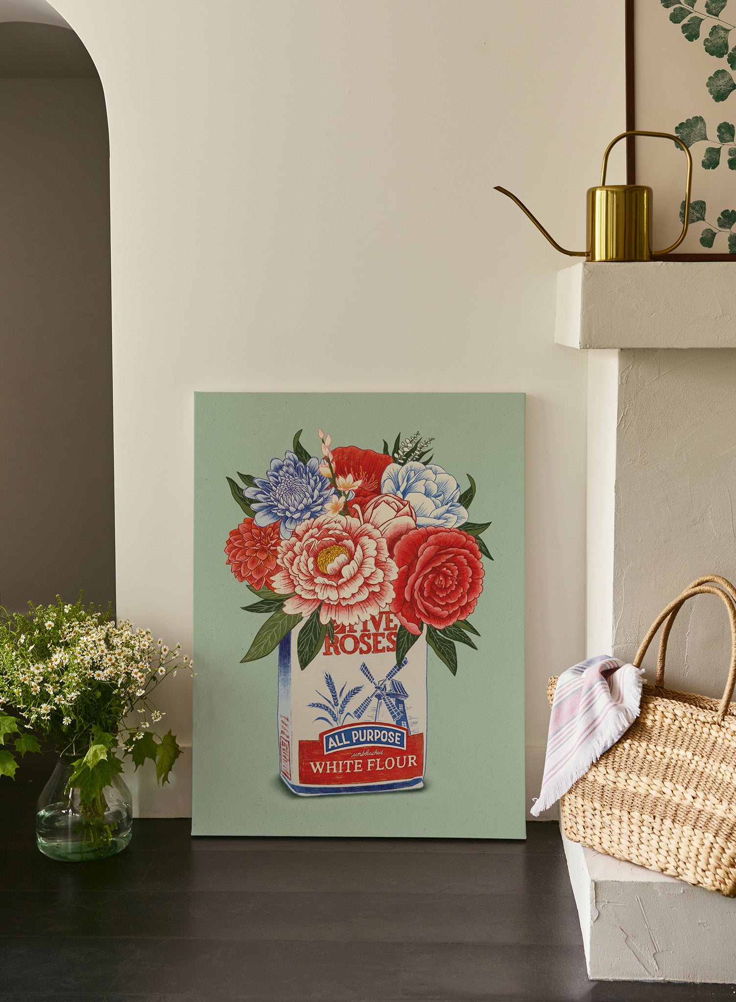 Montreal Bouquet Canvas Wall Art - Modern Floral Painting for Home & Office Decor - Perfect for Living Room, Bedroom, or Gift