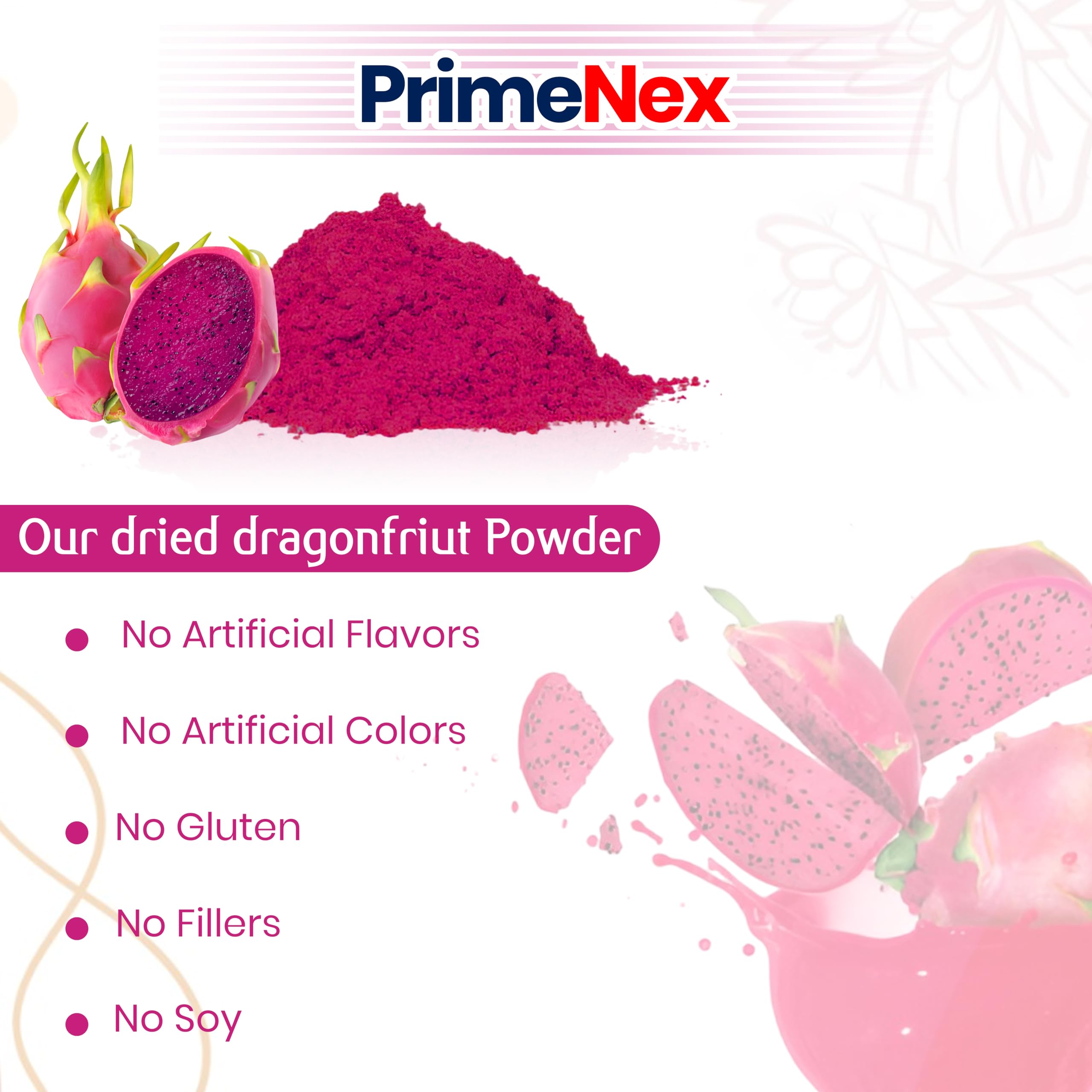 Freeze-Dried Dragon Fruit Pink Pitaya Powder | 100% Natural, Non-GMO, Vegan Superfood | 8oz Resealable Bag | No Sugar or Additives | Perfect for Smoothies, Drinks, Baking & Healthy Snacks | Antioxidant-Rich Superfood Powder