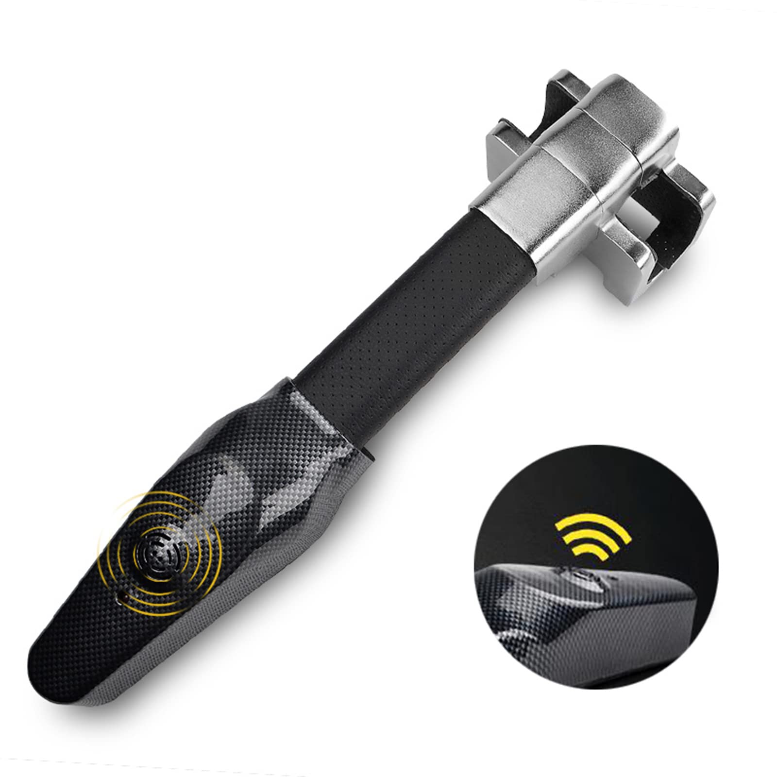 Amorin Heavy Duty Steering Wheel Lock with Alarm & LED Light - Anti-Theft Security Device for Cars & SUVs | Perfect for Parking Security & Vehicle Protection