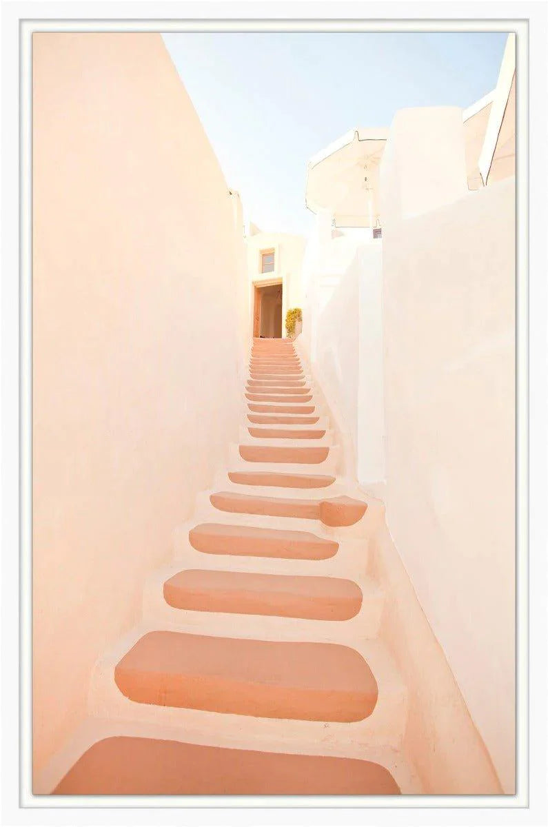 Vibrant Colored Stairs 3-Piece Framed Wall Art Set - Modern Abstract Canvas Prints for Living Room, Bedroom & Office Decor