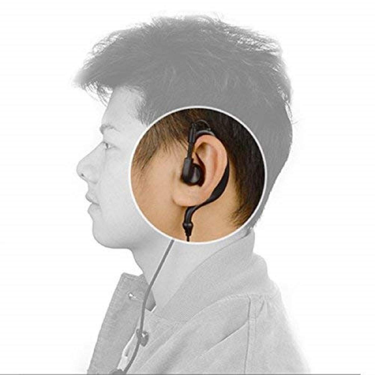 Retevis 10-Pack Two Way Radio Earpiece with Microphone - Single Wire Earhook Headset Compatible with Baofeng BF-888S, UV-5R, H-777, RT22, Arcshell AR-5 Walkie Talkies - Perfect for Security, Construction, and Event Staff Communication