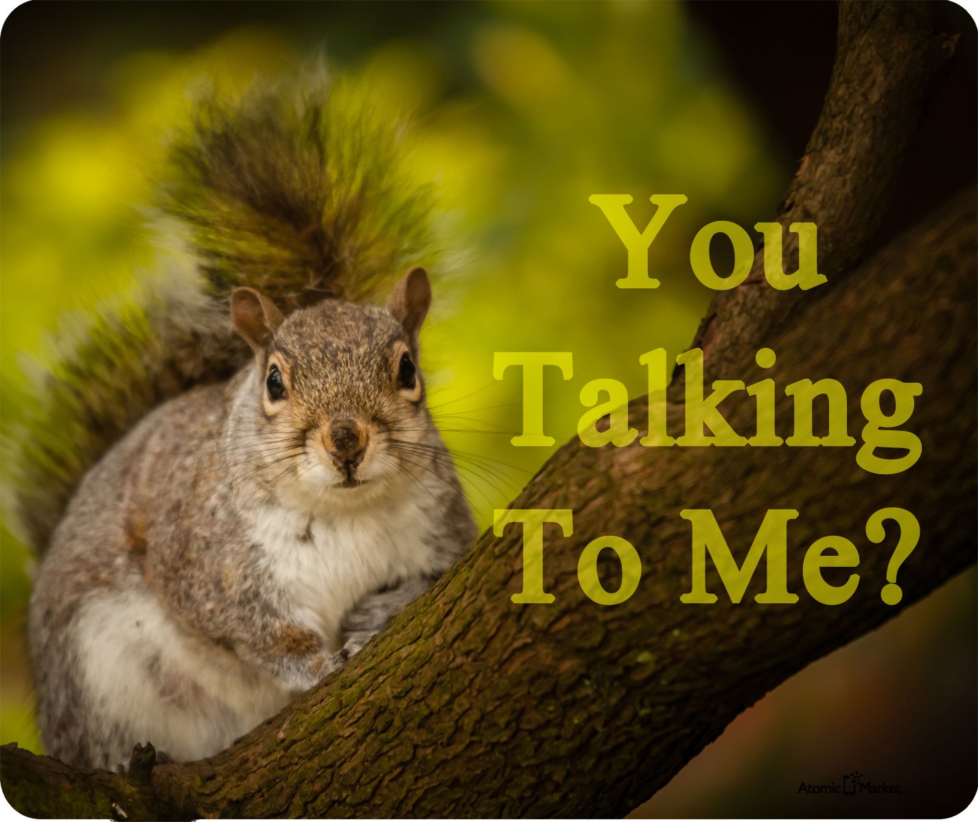Premium Thick Mouse Pad with 'You Talking To Me Squirrel' Design - Large Gaming & Office Desk Mat for Computers, Laptops - Perfect for Work, Gaming & Home Office Setup