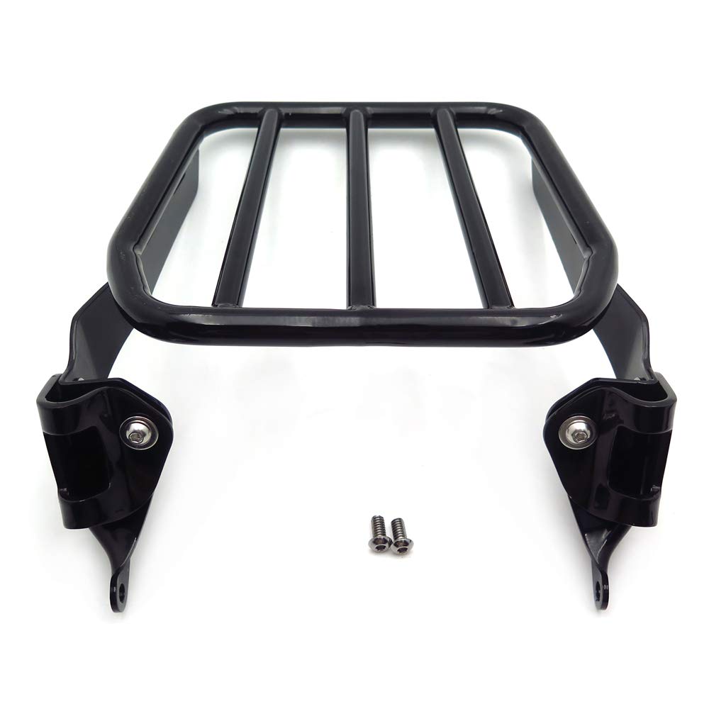 HTTMT US-TGHD-BR-R007-BK Sport Luggage Rack for Holdfast Sissy Bar Upright - Black - Compatible with 2018 & Later FLDE, FLHC, FLHCS, FLSL, FXBB Models - Perfect for Motorcycle Travel & Storage Accessories