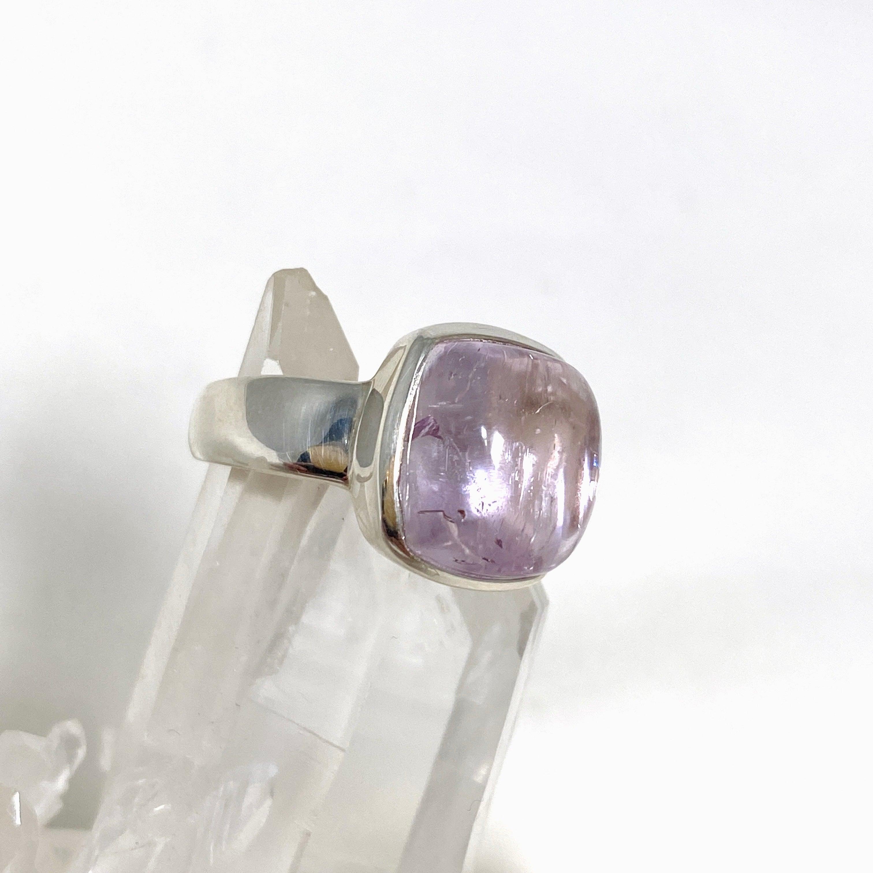 Kunzite Square Ring Size 7.5 PRGJ454 - Elegant Sterling Silver Jewelry for Women, Perfect for Weddings, Anniversaries & Special Occasions