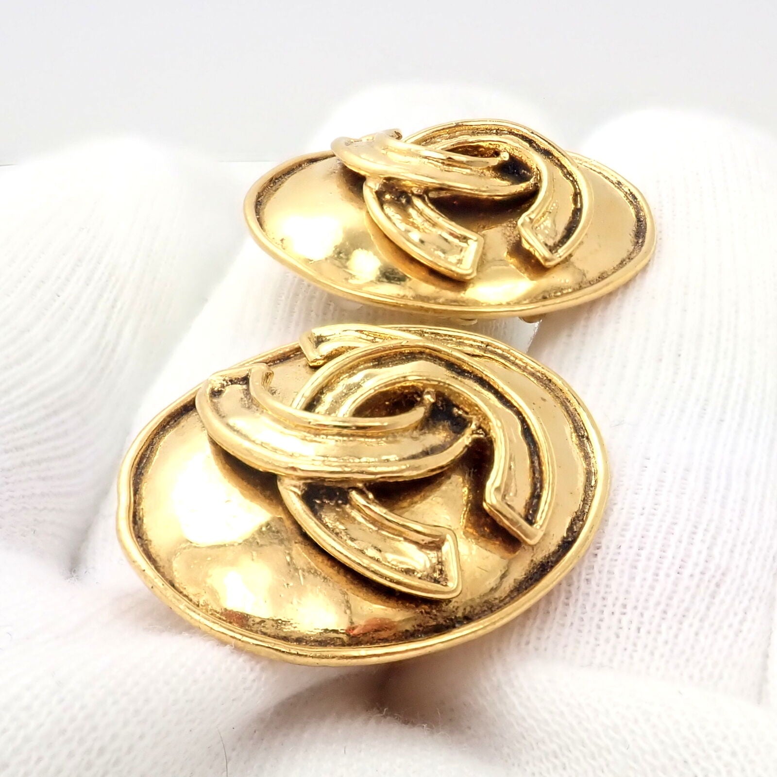 Vintage Chanel Paris France Logo Earrings - 1994 Spring Collection | Authentic Rare Designer Jewelry for Women | Perfect for Parties, Weddings & Special Occasions