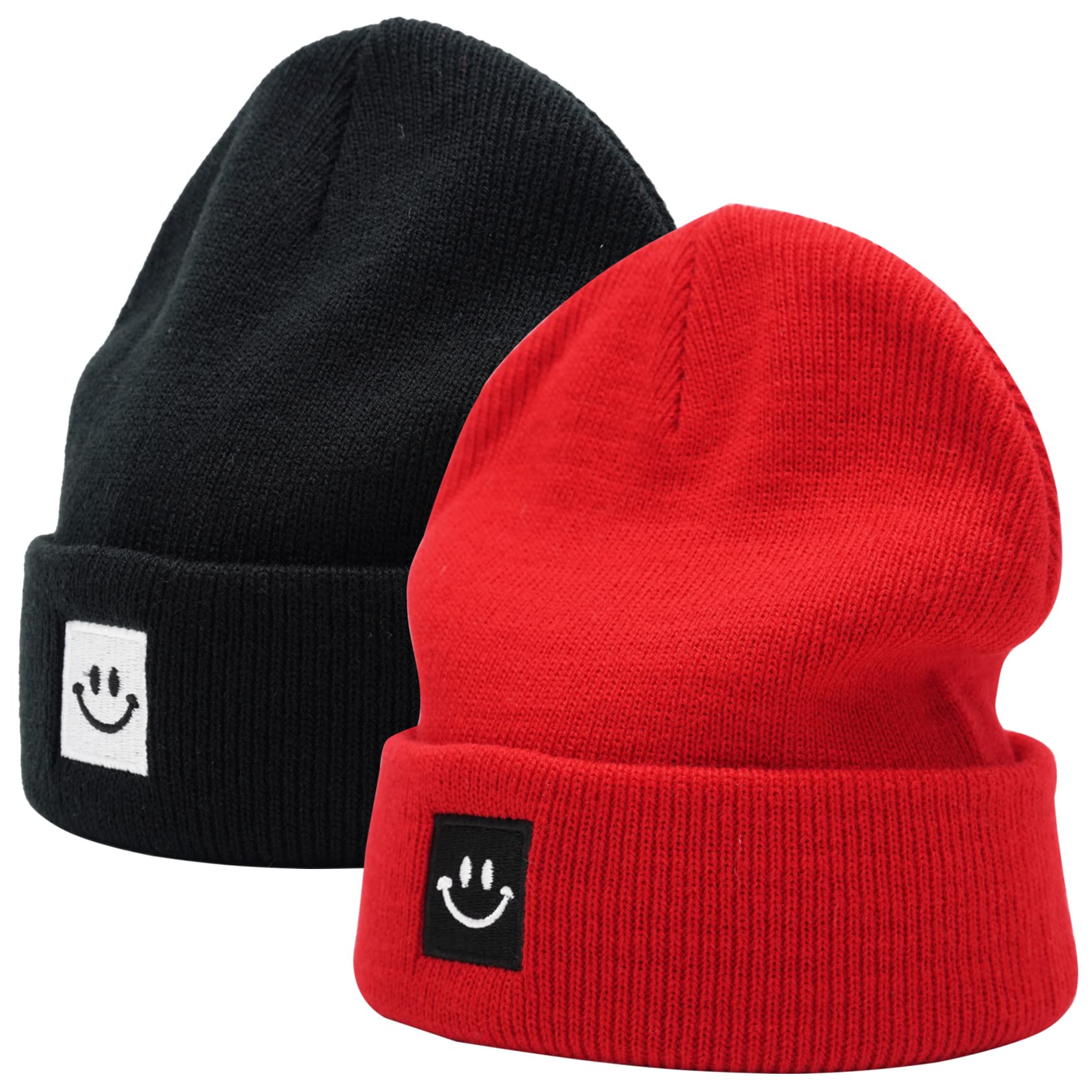 55cube Beanie Hats for Men & Women - 2 Pack Warm Winter Skull Caps for Outdoor Activities, Running, Hiking & Casual Wear