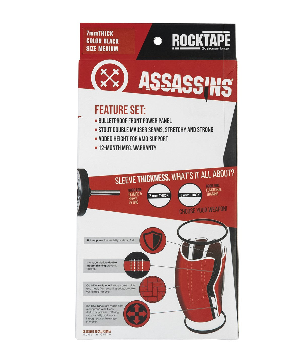 Assassins 7mm Knee Sleeves for Weightlifting & CrossFit - Support & Compression for Squats, Deadlifts & Workouts