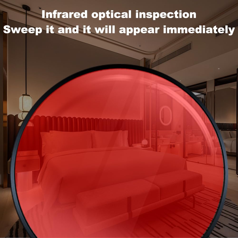 RANJIMA Hidden Camera Detector - Mini Spy Camera Finder with Infrared Vision, Long Battery Life, Portable Bug Detector for Hotel, Office, Airbnb & Travel Security | Anti-Surveillance Device for Privacy Protection