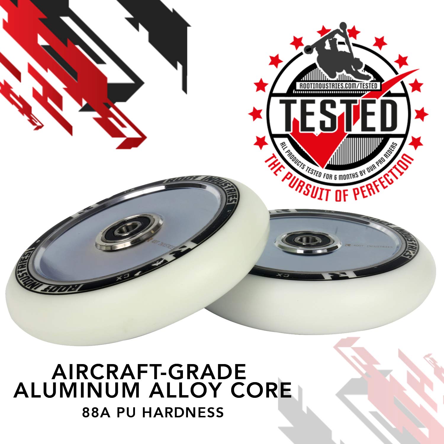 Root Industries 120mm Air Wheels for Kids - High Performance Inline Skate Wheels for Smooth Riding & Outdoor Play | Perfect for Roller Skates, Scooters & Skateboards