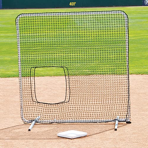 Jaypro Sports CFSP 7x7 ft Softball Pitching Net - Durable Baseball & Softball Practice Net for Pitching, Hitting & Fielding Training - Perfect for Backyard, Field & Gym Use