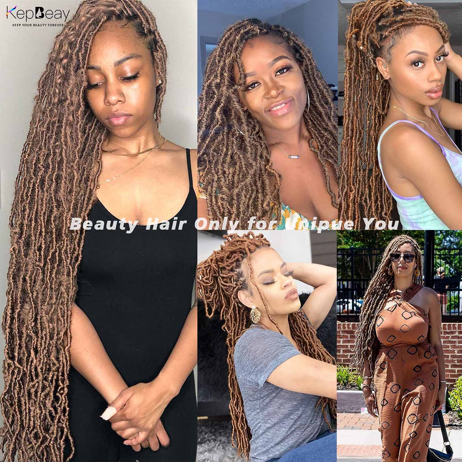 18 Inch Soft Locs Crochet Hair - 6 Packs Pre-Looped Faux Locs Synthetic Hair Extensions in Gold Brown (Color #27) for Women | Perfect for Protective Styles, Boho Looks & Everyday Wear