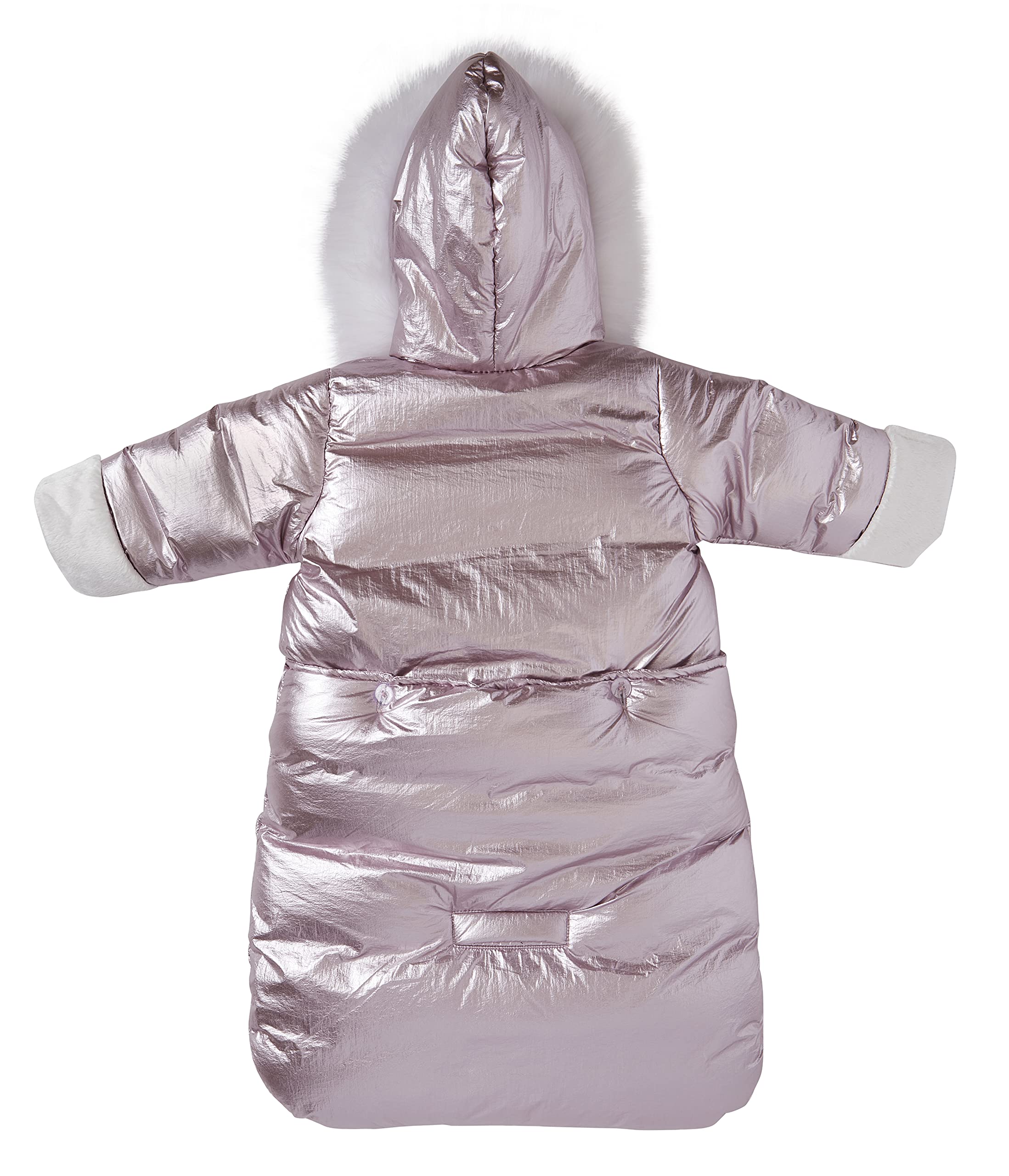 **Cremson Girls & Boys Newborn Baby Puffer Snowsuit Bunting Set - Rose Metallic 2-Piece (0-6 Months) | Warm Winter Outfit for Infants | Perfect for Stroller Walks, Outdoor Play & Cold Weather**