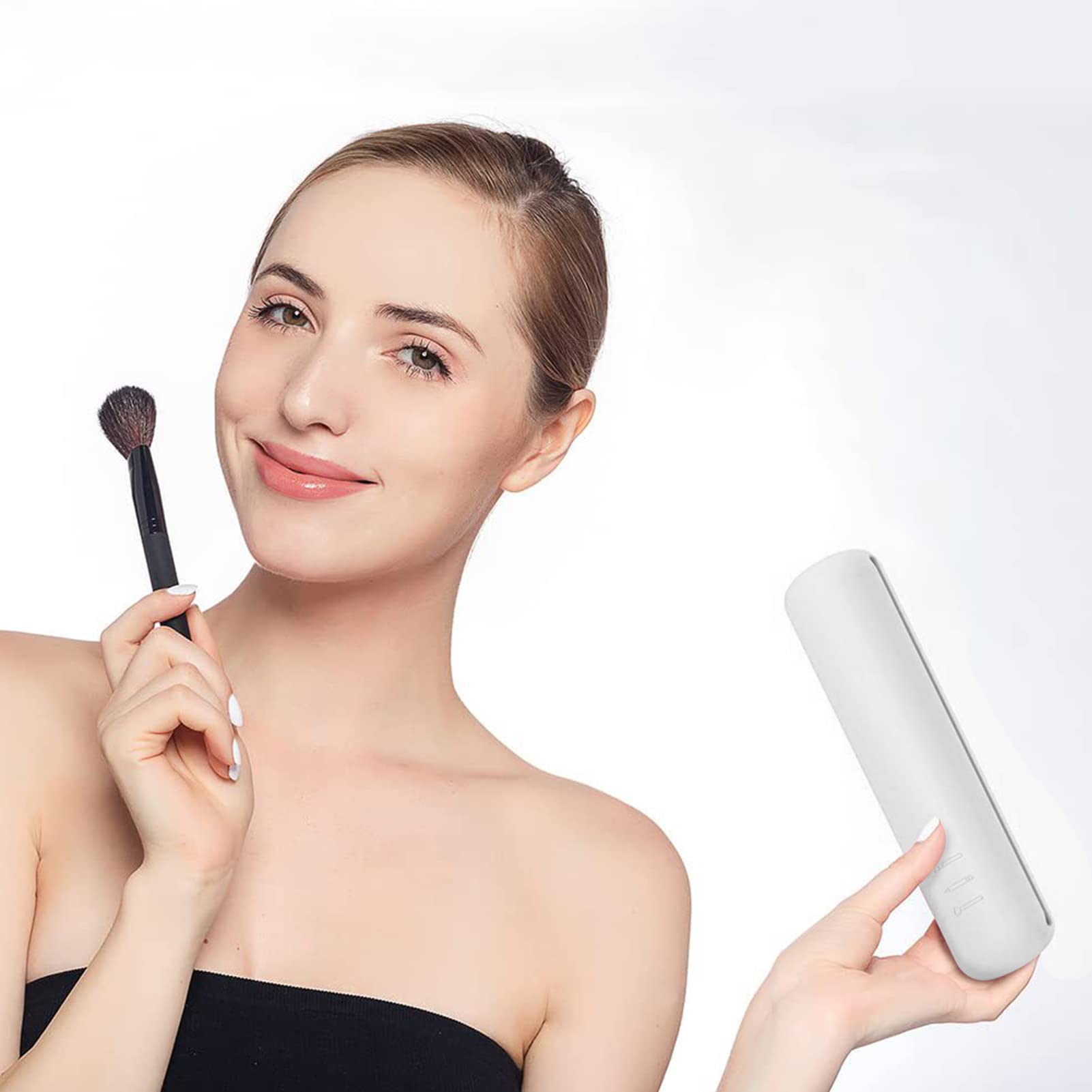 Premium Travel Silicone Makeup Brush Holder - Soft Waterproof Cosmetic Organizer Bag, Portable Women's Makeup Brush Case for On-the-Go (White) - Perfect for Air Travel, Gym, Vacation & Daily Makeup Storage