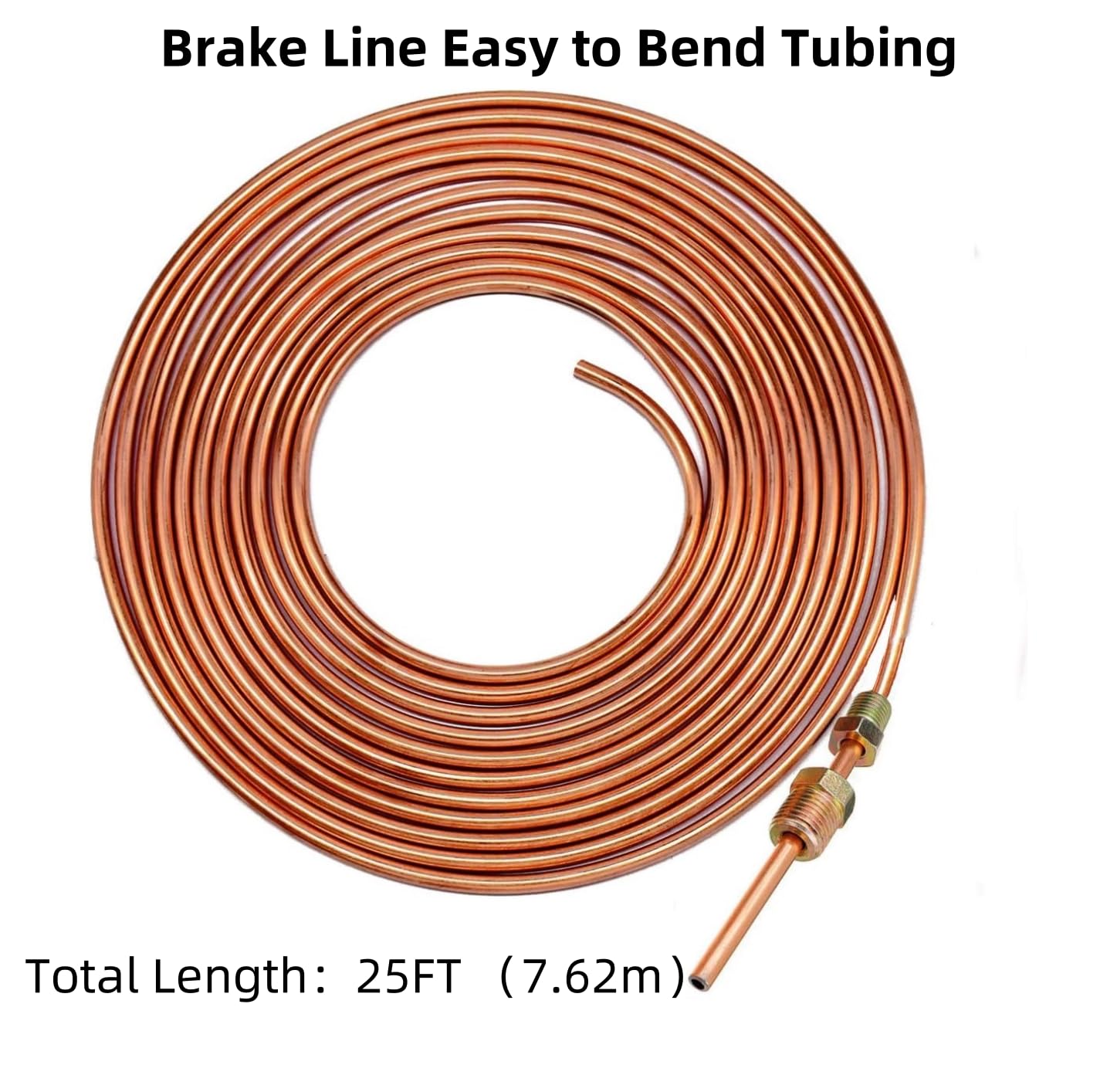 Copper Nickel Brake Line Kit - 25ft Tubing & 32 Fittings for Auto Repair