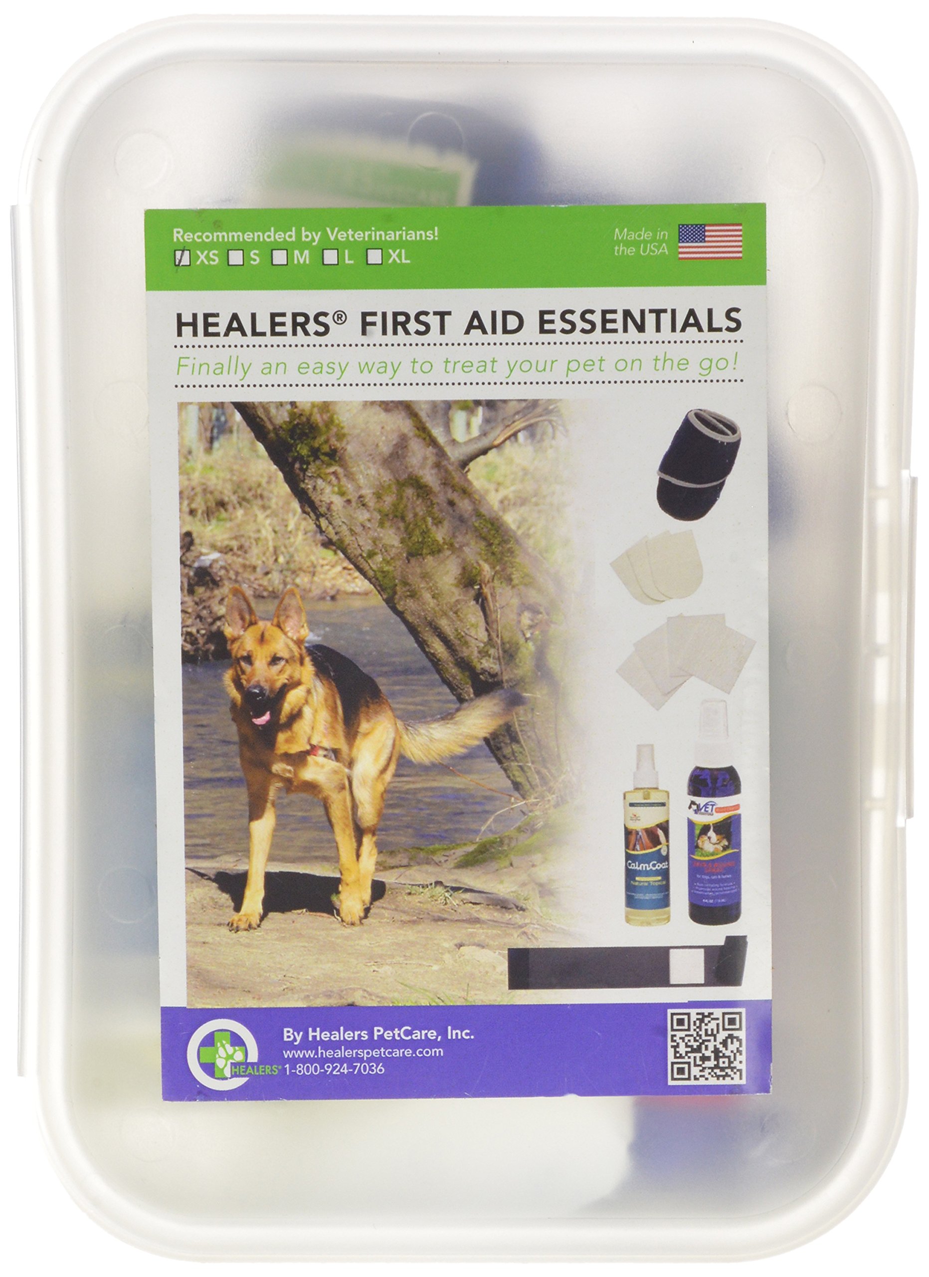 Pet First Aid Kit with VetEssentials Spray - Small Hard Case for Dogs & Cats Travel