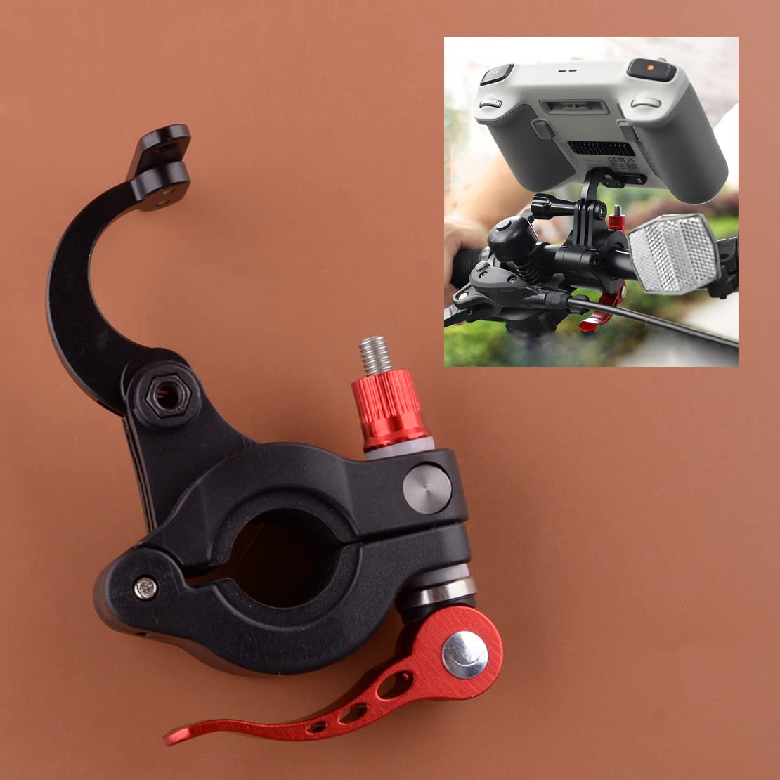 DJI Mini 3 Pro RC Controller Holder - Black Bicycle Mount Bracket for Smooth Following Shots | Perfect for Cycling, Vlogging & Outdoor Adventures