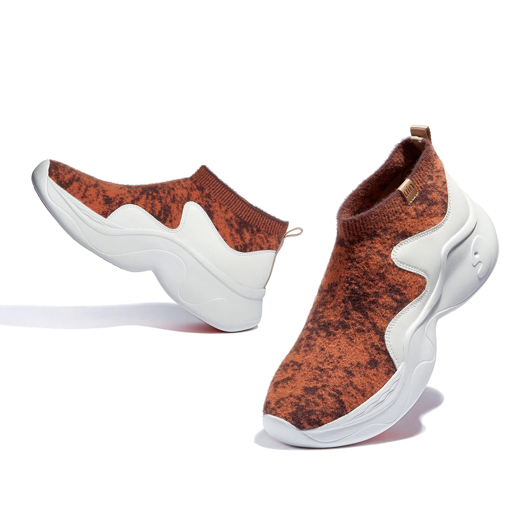 UIN Women's High Top Knitted Chunky Sneakers - Lightweight Comfortable Dad Shoes Palma Ⅱ | Fashion Casual Walking Shoes for Women | Perfect for Streetwear, Daily Wear & Travel Outfits