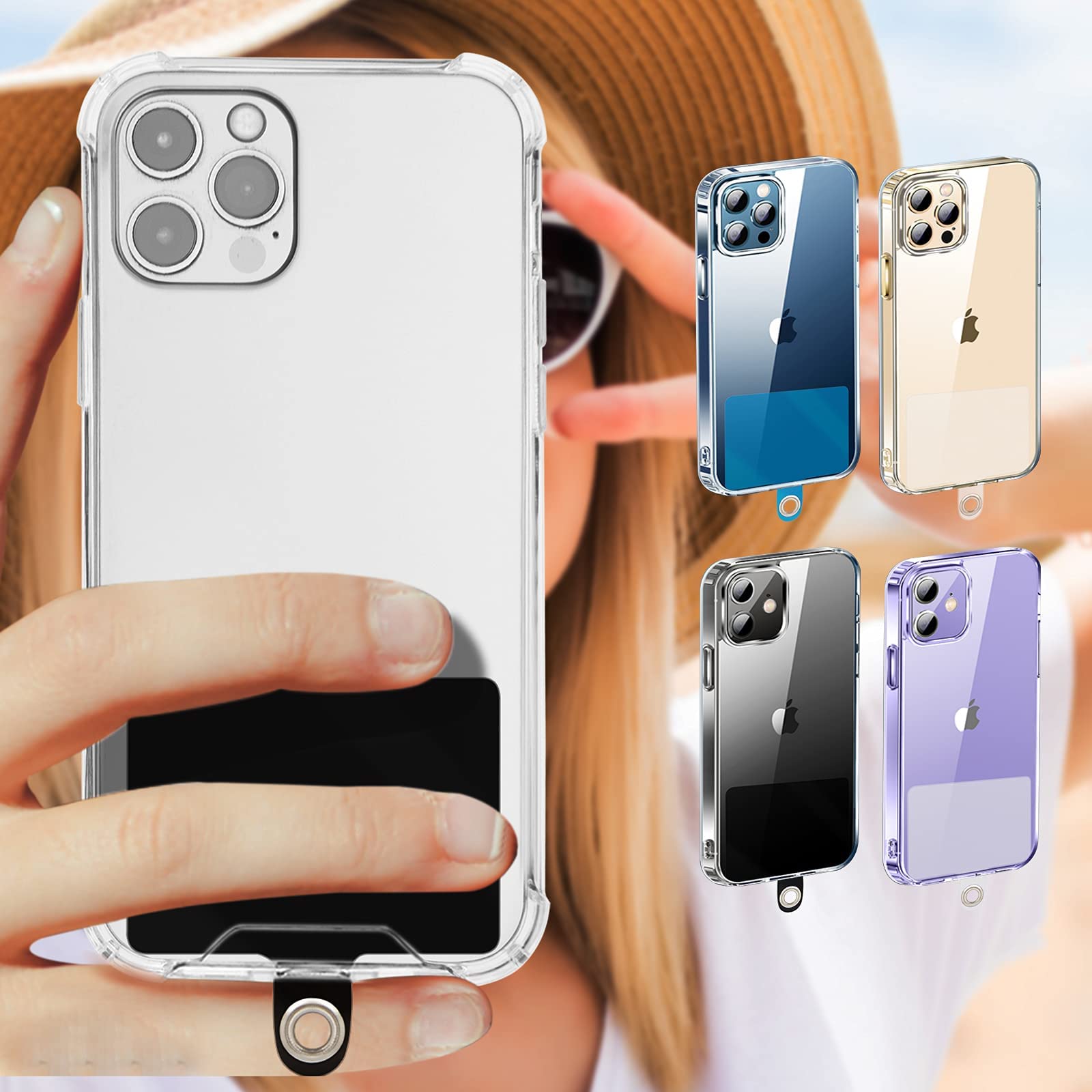 Universal 2-in-1 Crossbody Phone Lanyard for Women & Men - Adjustable Wrist Strap with 5 Secure Connectors - Compatible with iPhone, Samsung & Most Smartphones (Black) - Perfect for Travel, Shopping & Hands-Free Convenience