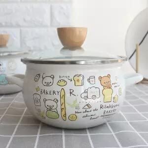 **16cm Enamel Stockpot - 1.5L Small Soup Pot, Thickened Hot Pot for Instant Noodles, Stews & Cooking | Durable Kitchen Cookware Set for Home, Camping & Dorm Use (Color: 16cm 1.6L)**