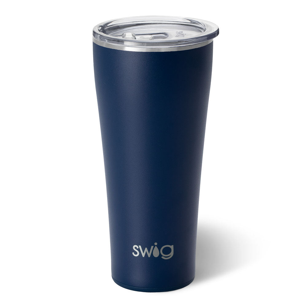 32oz Navy Blue Insulated Tumbler with Lid & Straw - Keeps Drinks Hot/Cold for Hours - Perfect for Travel, Gym & Office Use
