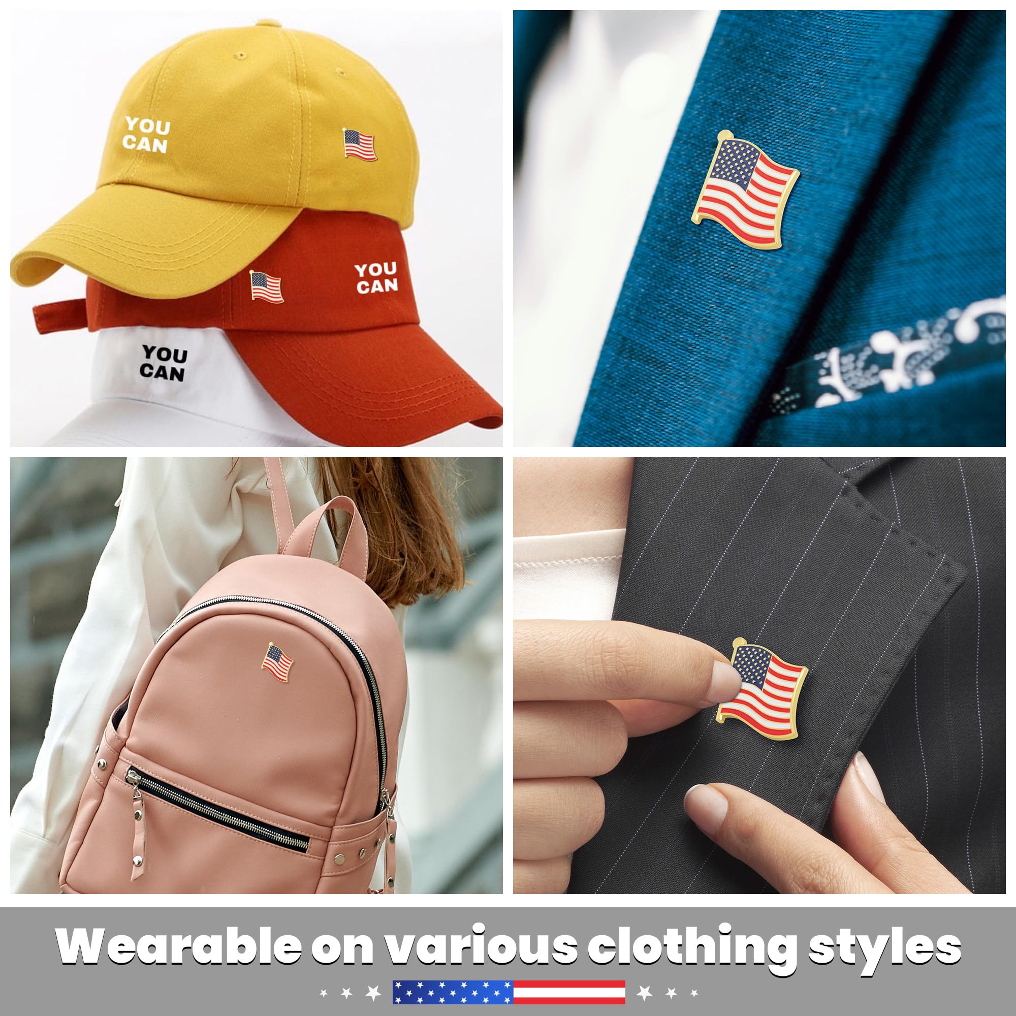 TONOS Exquisite American Flag Lapel Pin - Patriotic Stars and Stripes USA Flag Pin for Suits, Jackets & Hats | Perfect for Veterans Day, Memorial Day & 4th of July Celebrations