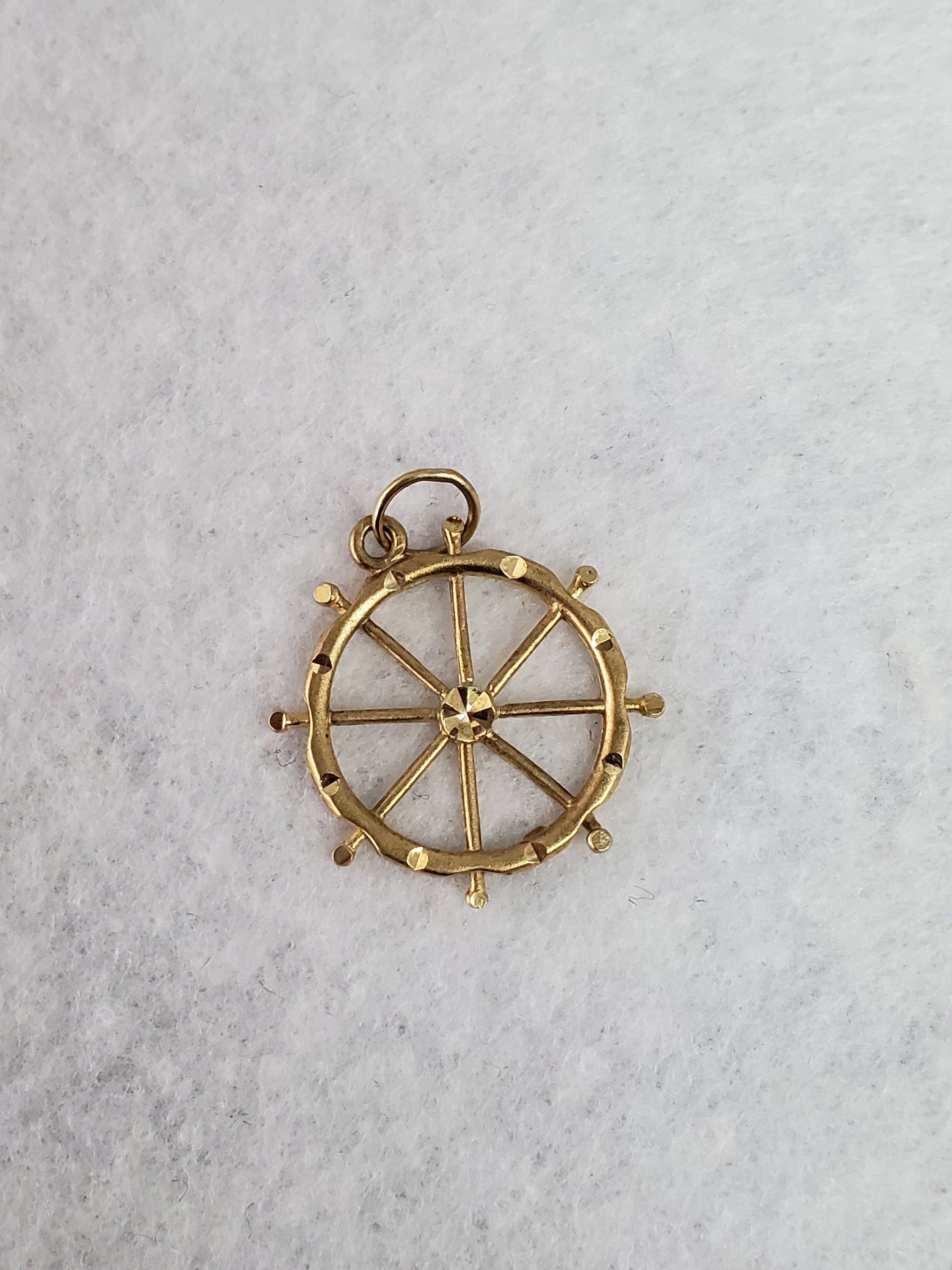 Diamond Cut Shipwheel Charm - Nautical Jewelry for Necklaces, Bracelets & DIY Crafts | Perfect for Beach Parties, Sailor Gifts & Maritime Decor
