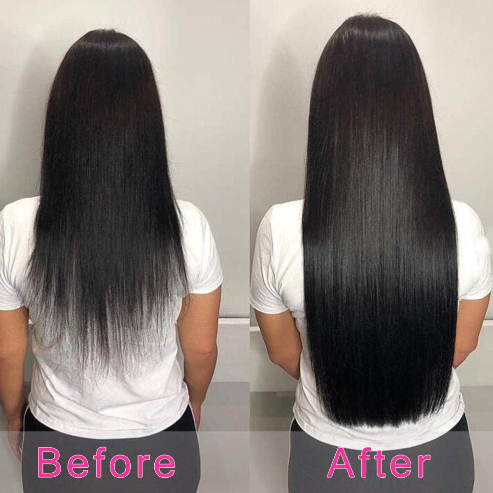 100% Unprocessed Brazilian Virgin Human Hair Extensions - 8-Piece Clip-In Set with 18 Clips (18 Inch, Straight, Natural Black) for Women | Perfect for Daily Styling, Volume Boost & Special Occasions