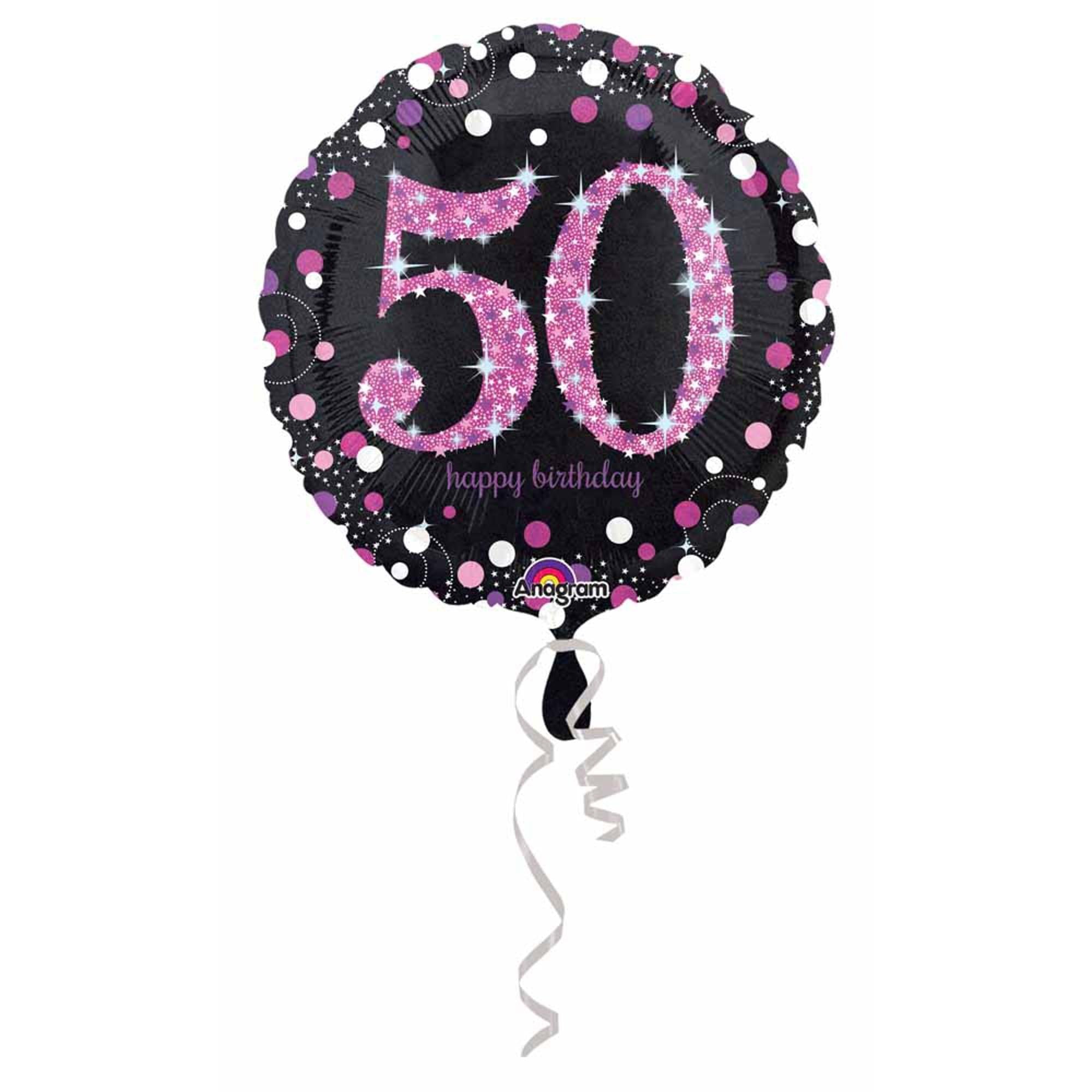 50-Piece Pink Holographic Party Balloon Set - Premium Quality for Birthday, Baby Shower & Wedding Decorations - S55 Package (Perfect for Indoor/Outdoor Events & Party Backdrops)