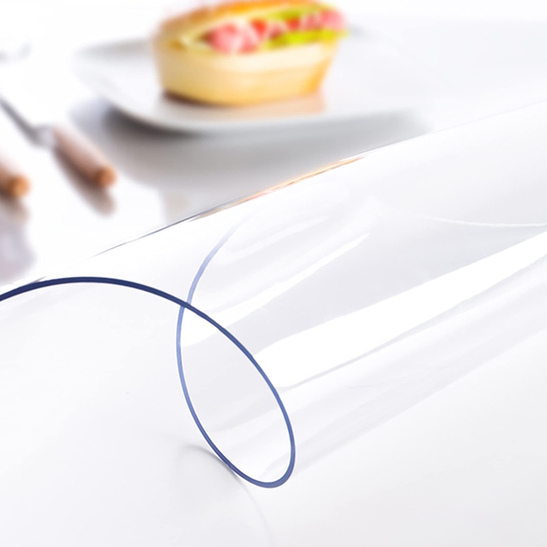 Clear PVC Plastic Waterproof Table Protector - Wipeable Vinyl Table Cover for Dining, Living Room, Coffee & Desk - Rectangle Table Mat Pad for Spills & Stains Protection (60