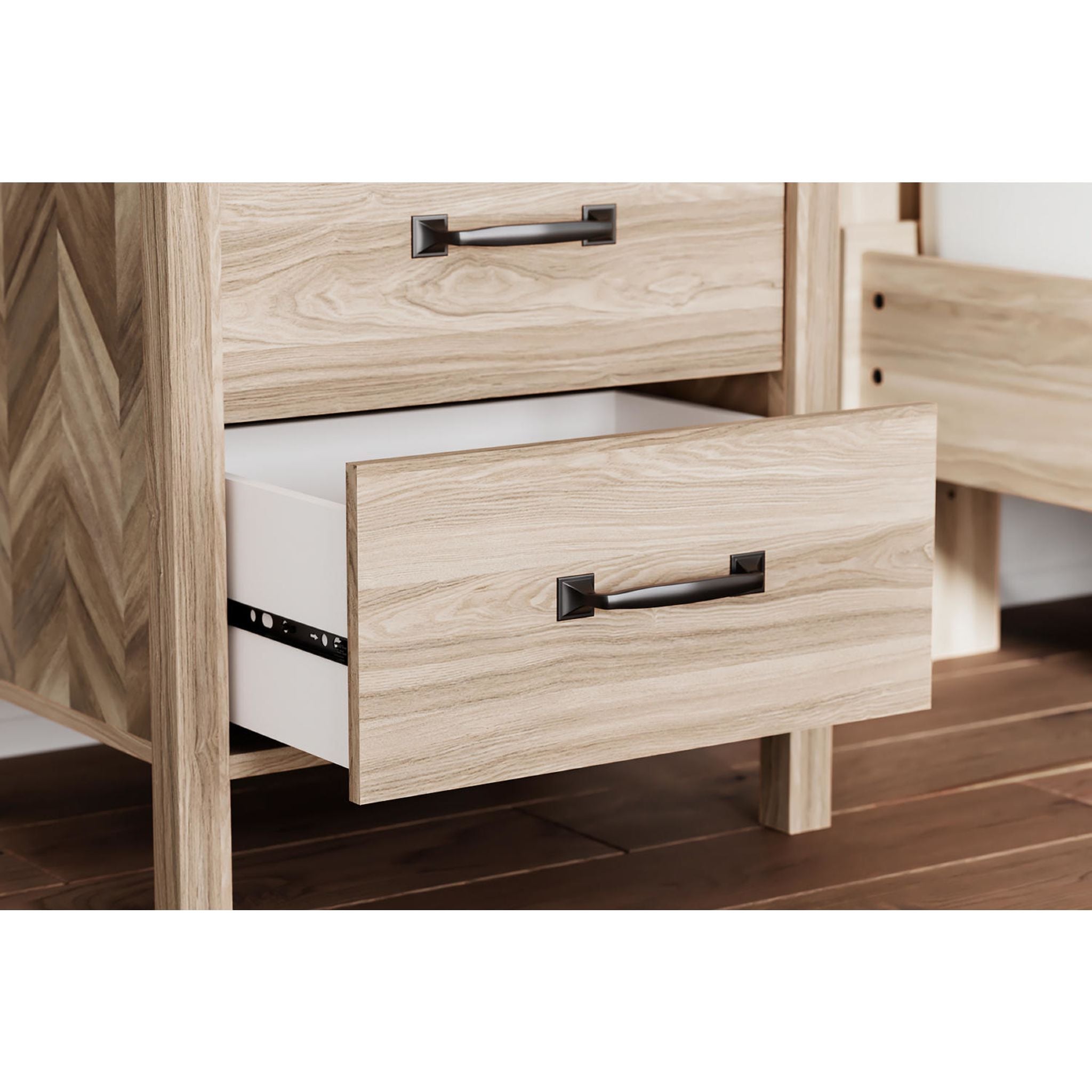 Battelle Modern Nightstand in Tan - Stylish Bedside Table for Bedroom, Living Room, or Guest Room