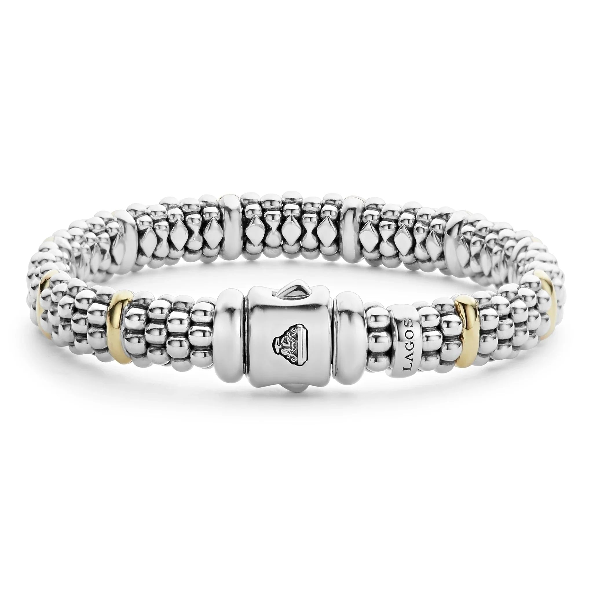 9mm Gold Station Caviar Bracelet for Women - Elegant Luxury Jewelry Gift for Birthday, Anniversary & Special Occasions