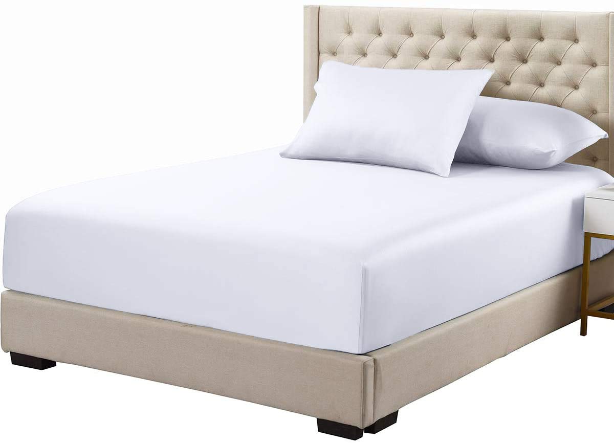 Royal Hotel Luxury Bamboo Viscose Fitted Sheet - Hypoallergenic, Cooling & Breathable Queen Size Bed Sheet - 100% Bamboo-Derived Viscose, Silky Soft White Bedding for Hotels, Guest Rooms & Upscale Homes
