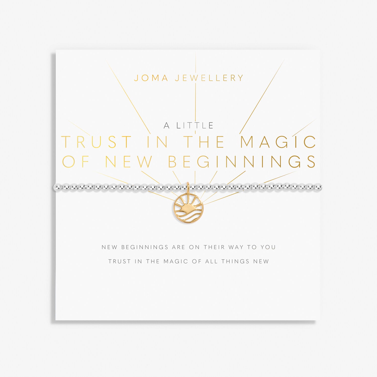 Joma Jewellery Bracelet - A Little Trust in the Magic of New Beginnings | Sterling Silver Charm Bracelet for Women | Perfect for Gifts, Birthdays & Special Occasions