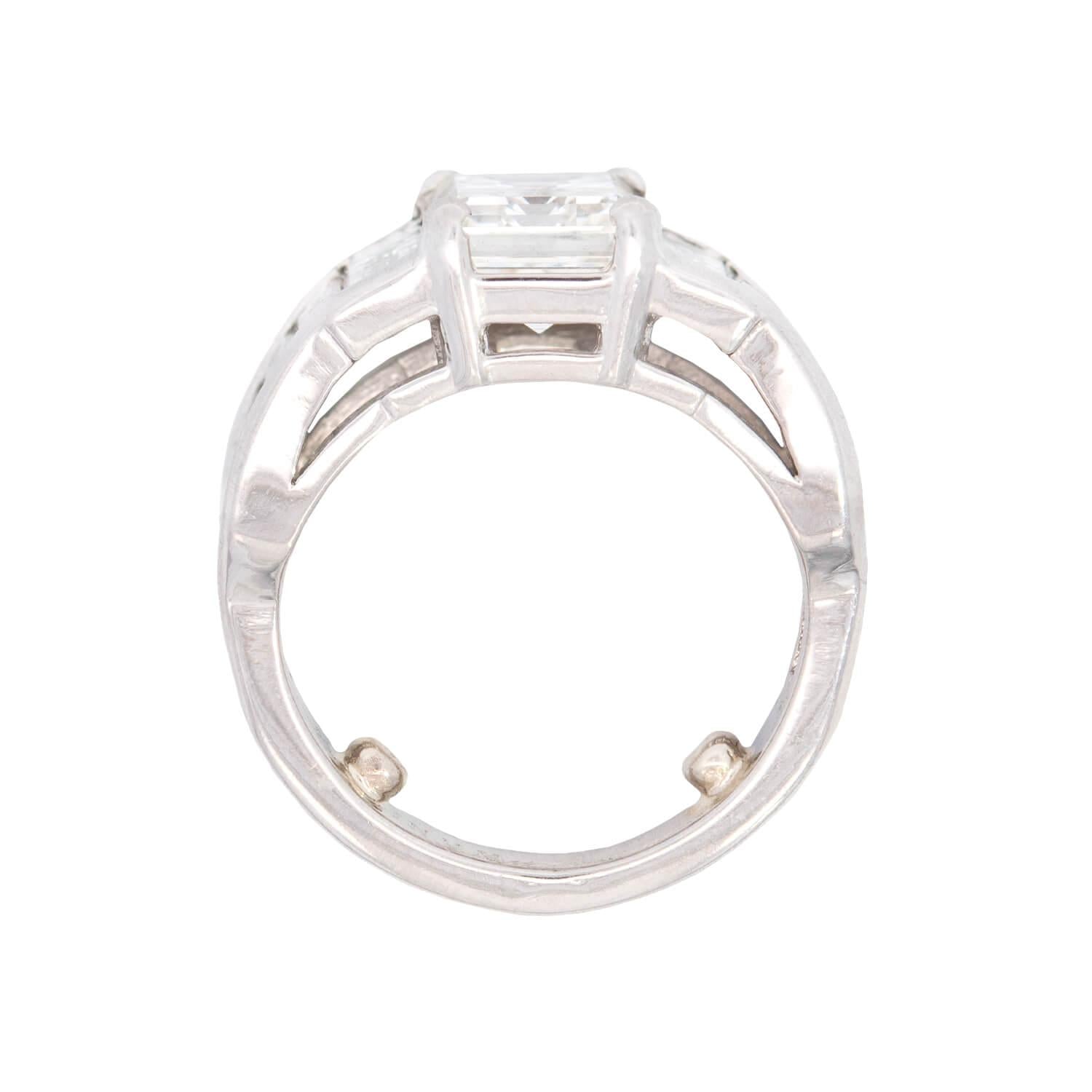 5.59ctw Platinum Emerald and Diamond Engagement Ring for Women - Vintage Style Wedding Band, Anniversary Gift, Proposal Jewelry (Perfect for Bridal, Valentine's Day & Special Occasions)