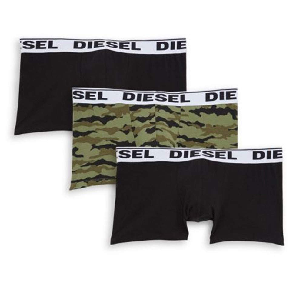 Diesel Men's Cotton/Elastane Blend Stretch Boxer Briefs - 3 Pack | Soft, Breathable & Comfortable Underwear for Everyday Wear, Workout & Travel